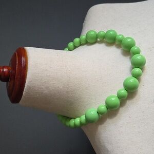 Vintage Green 80's Pink Chunky Beaded Necklace